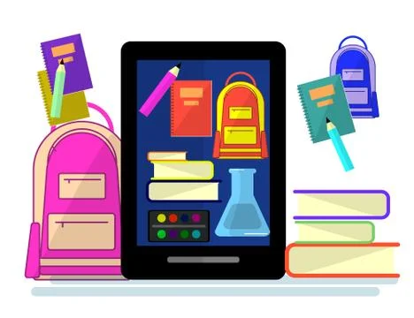 Education infographic. Flat vector illustration for e-learning and online edu Illustrazione stock