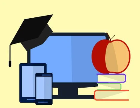 Education infographic. Flat vector illustration for e-learning and online edu Illustrazione stock