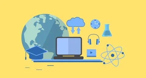 Education infographic. Flat vector illustration for e-learning and online edu Illustrazione stock