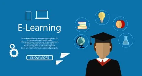 Education infographic. Flat vector illustration for e-learning and online edu Stock Illustration