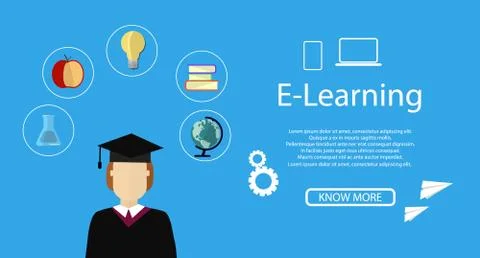 Education infographic. Flat vector illustration for e-learning and online edu Stock Illustration