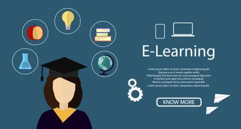Education infographic. Flat vector illustration for e-learning and online edu Stock Illustration