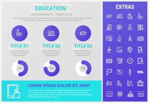 Education infographic template, elements and icons Stock Illustration