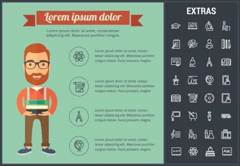 Education infographic template, elements and icons Stock Illustration