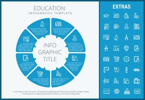 Education infographic template, elements and icons Stock Illustration