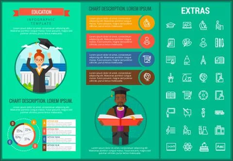 Education infographic template, elements and icons イラスト素材