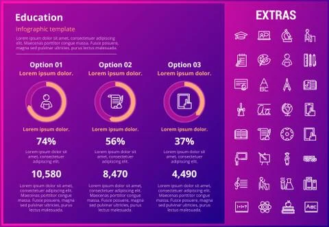 Education infographic template, elements and icons Stock Illustration