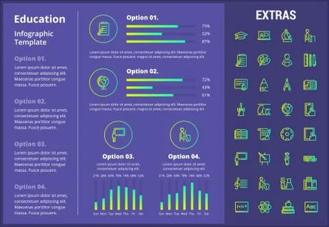 Education infographic template, elements and icons イラスト素材