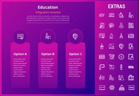Education infographic template, elements and icons Illustrazione stock
