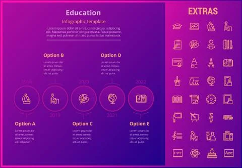 Education infographic template, elements and icons イラスト素材
