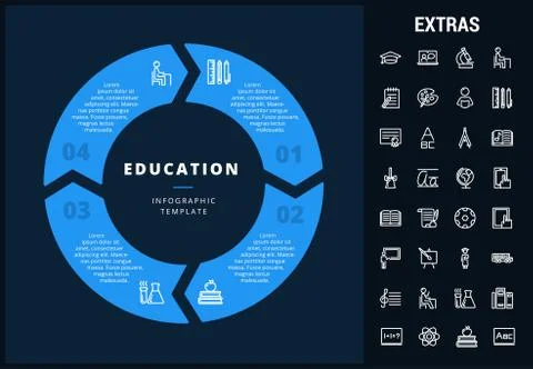 Education infographic template, elements and icons Stock Illustration