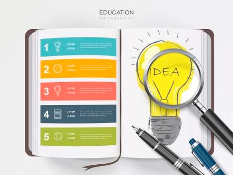 Education infographic template Stock Illustration