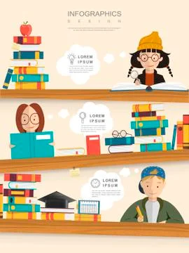 Education infographic template Stock Illustration
