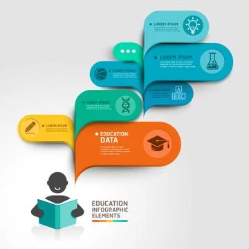 Education Infographics step option. Vector illustration. Illustrazione stock
