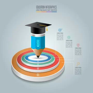 Education infographics template 4 step option. Stock Illustration