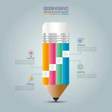 Education infographics template 4 step option. Stock Illustration