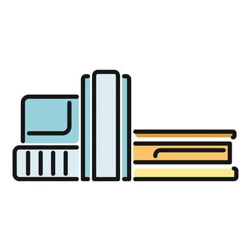 Education information knowledge library collection books icon Stock Illustration