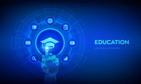 Education. Innovative online e-learning and internet technology concept. Webi Stock Illustration