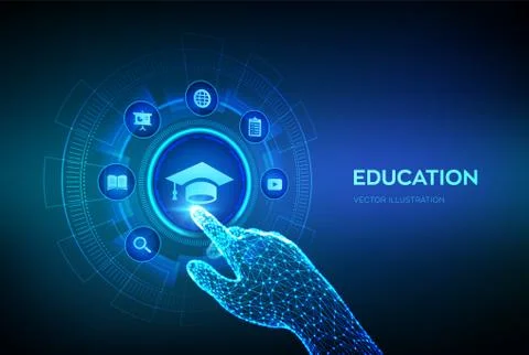 Education. Innovative online e-learning and internet technology concept. Webi イラスト素材