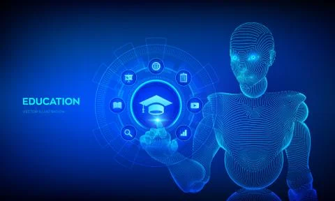 Education. Innovative online e-learning and internet technology concept. Webi Stock Illustration