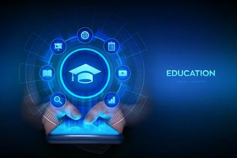 Education. Innovative online e-learning and internet technology concept. We.. イラスト素材