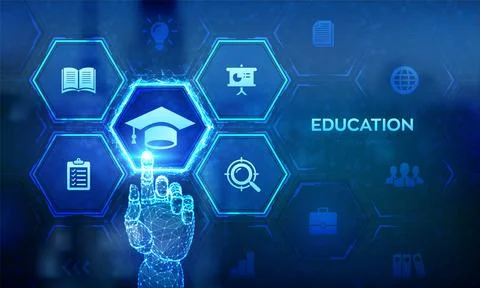 Education. Innovative online e-learning and internet technology concept. Webi 스톡 일러스트