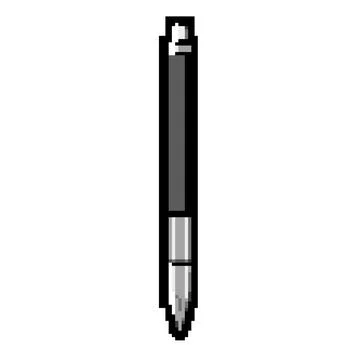 Education interactive whiteboard pen pixel art vector illustration Stock Illustration