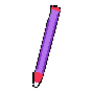 Education interactive whiteboard pen pixel art vector illustration Stock Illustration