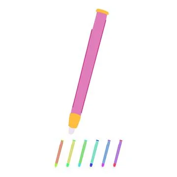 Education interactive whiteboard pen vector cartoon graphic Stock Illustration