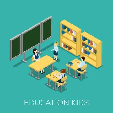 Education Isometric Illustration Stock Illustration