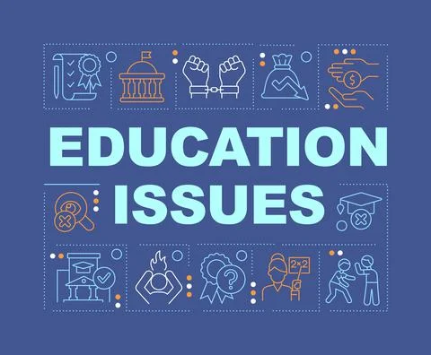 Education issues word concepts dark purple banner 스톡 일러스트