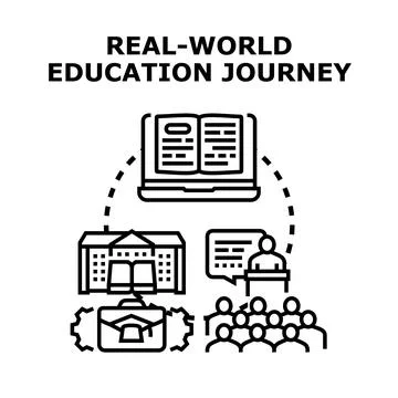 Education journey concept bridging learning and career developm Stock Illustration