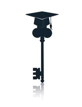Education key symbol representing learning success or graduating student meta Illustrazione stock