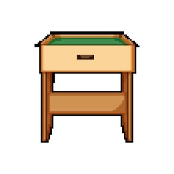 Education kid table pixel art vector illustration Stock Illustration
