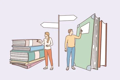 Education, knowledge and choosing profession concept 库存插图