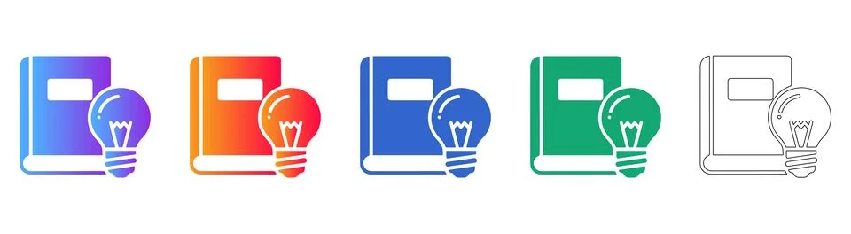 Education, Knowledge, and Idea Generation Icons Stock Illustration