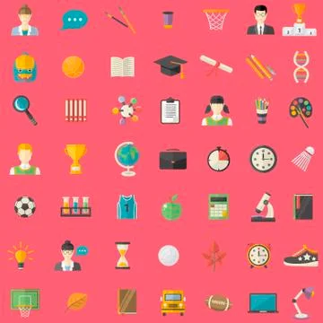 Education, knowledge icons set Stock Illustration