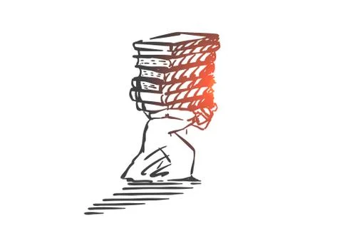 Education, knowledge, wisdom concept sketch. Hand drawn isolated vector Stock Illustration