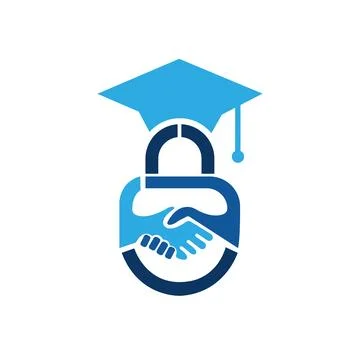 Education learn Handshake Lock Logo Icon Design Stock Illustration