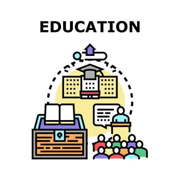 Education learning knowledge student study university concept Stock Illustration