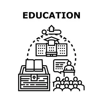 Education learning knowledge student study university concept Stock Illustration