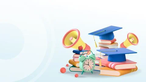 Education learning online Concept and Business concept for working on Blue Stock Illustration