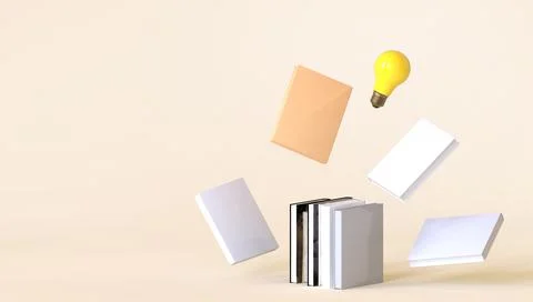 Education learning online Creative idea and Book with Bulb Yellow Stock Illustration