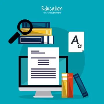 Education learning school computer design Stock Illustration