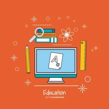 Education learning school computer design イラスト素材