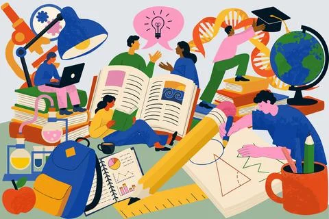 Education Learning Science Students School Concept Stock Illustration