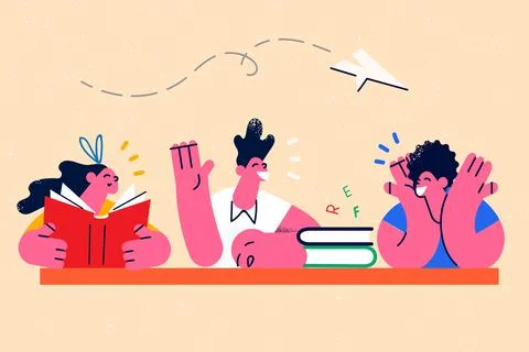 Education, learning, studying with books concept Stock Illustration