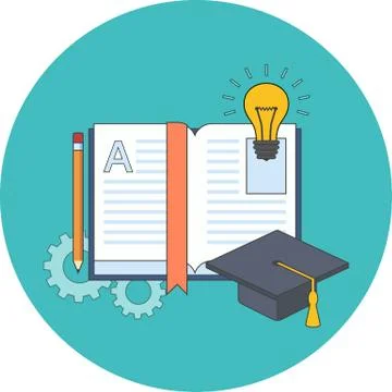 Education, learning, studying concept. Flat design. Stock Illustration