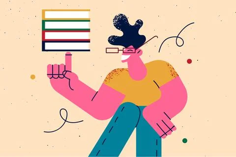 Education, learning, studying concept Illustrazione stock