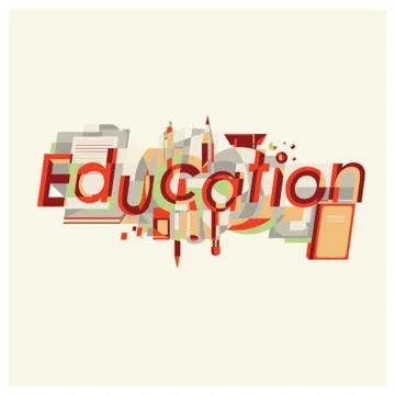 Education lettering design イラスト素材